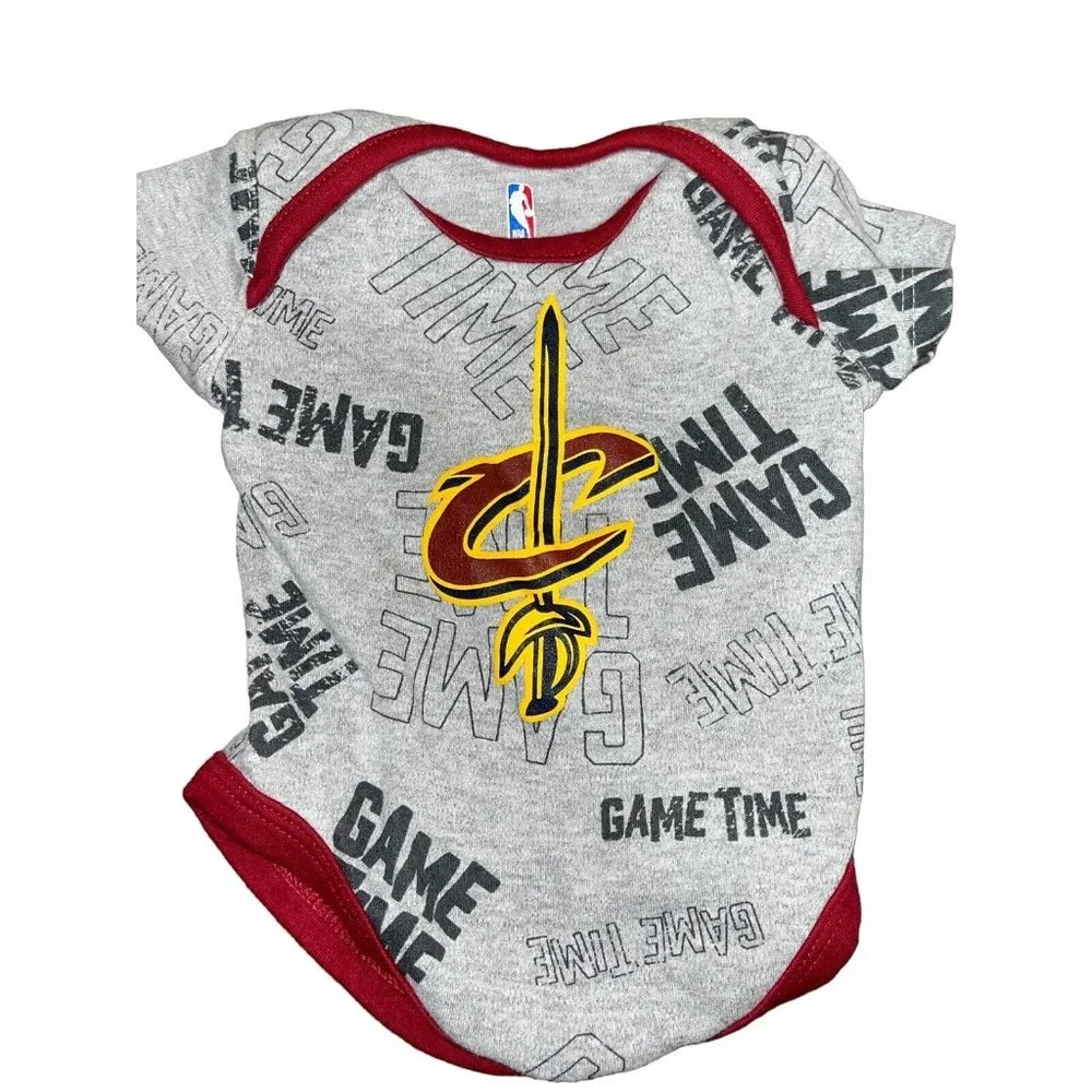 NBA CLEVELAND CAVALIERS Baby Boys Lot of 2 Bodysuits 0-3 Months